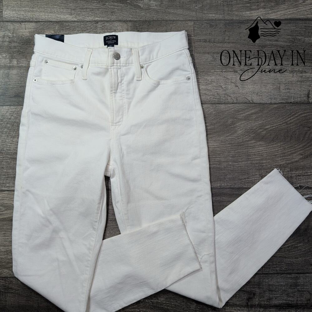 J.Crew High Rise Skinny White Jeans Signature Stretch NWT Size 8 (29)